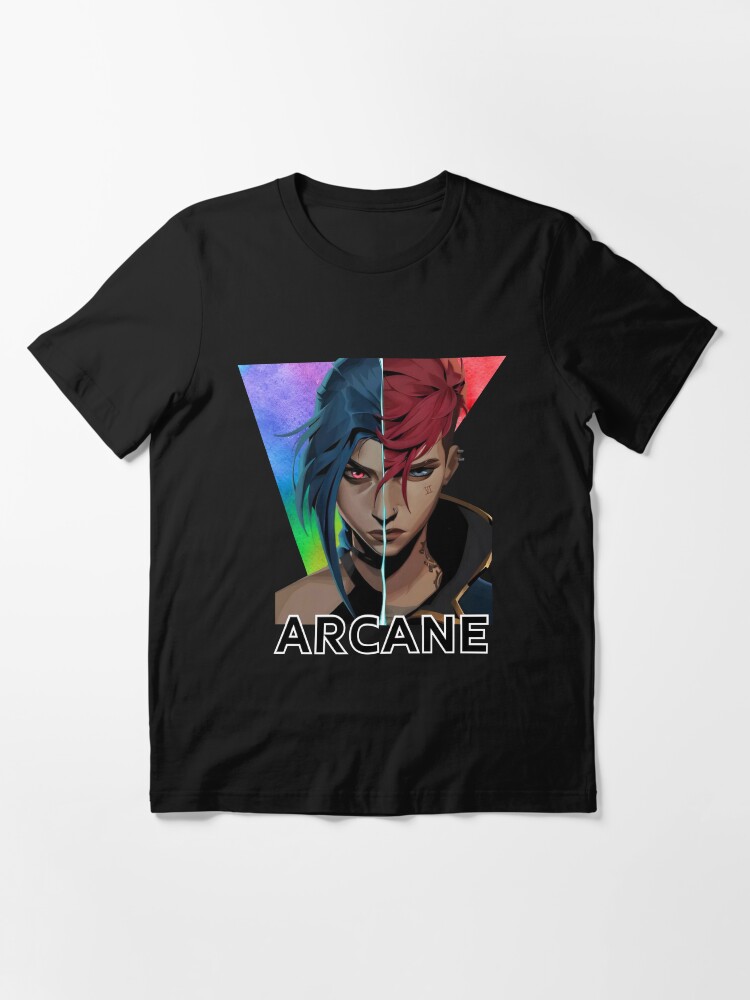 Imagen 3 de 7, Camiseta esencial con la obra Arcano Vi y Jinx, diseñada y vendida por RussCrosby.