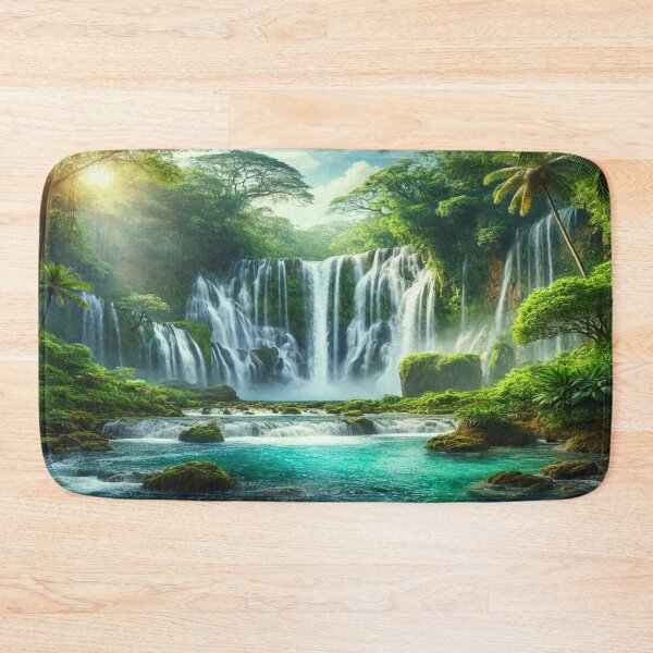 Item preview, Waterfall in a Lush Jungle 2025 designed and sold by Tommandjerry.