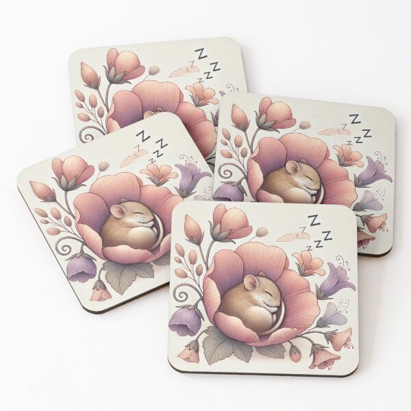 Item preview, Sleepy Field Mouse in a Flower designed and sold by Porosenok.