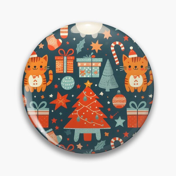 Item preview, Festive Christmas Pattern with Cats, Santa, and Gifts designed and sold by CitrineLinker.