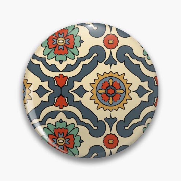Item preview, Antique flowers with geometric design  designed and sold by BroccolinPeach.