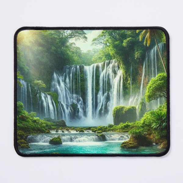 Item preview, Waterfall in a Lush Jungle 2025 designed and sold by Tommandjerry.