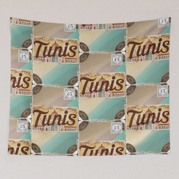 Item preview, Greetings from Tunis Vintage Travel Retro Postcard Design designed and sold by TravelPostcardGems.