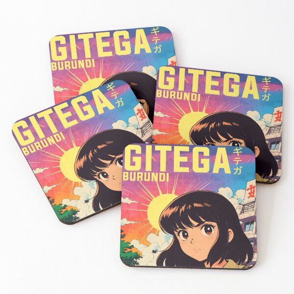 Item preview, Gitega Burundi Africa Retro Anime Girl 80s Vintage Travel designed and sold by Retro-Anime9.
