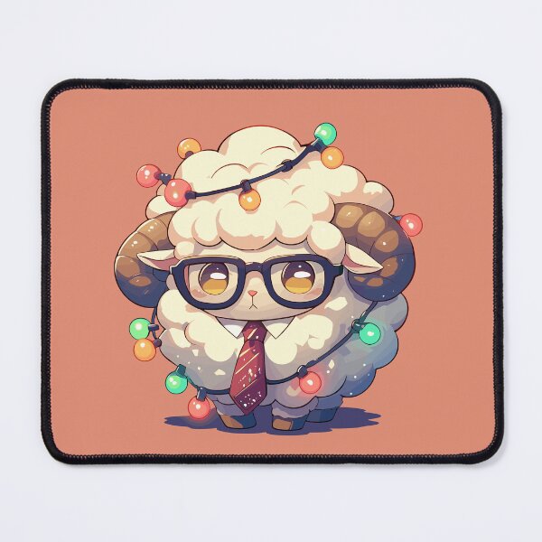 Item preview, Corporate ram sheep tangled in Christmas lights designed and sold by etherElric.