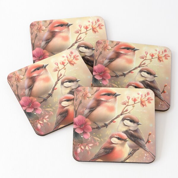 Item preview, Trio of Birds on Blossoming Branch designed and sold by bloorose.