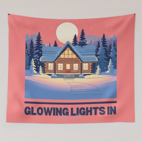 Item preview, Glowing Cabin in Frosty Nights designed and sold by Crush-Vogue.