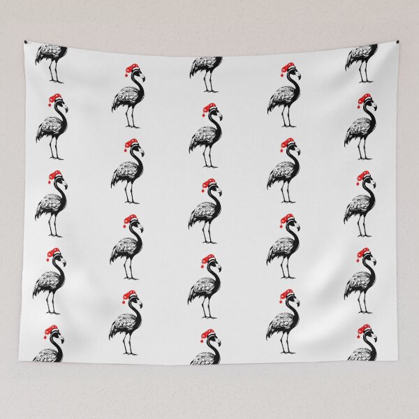 Item preview, Flamingo in Christmas Hat designed and sold by JollyCritters.