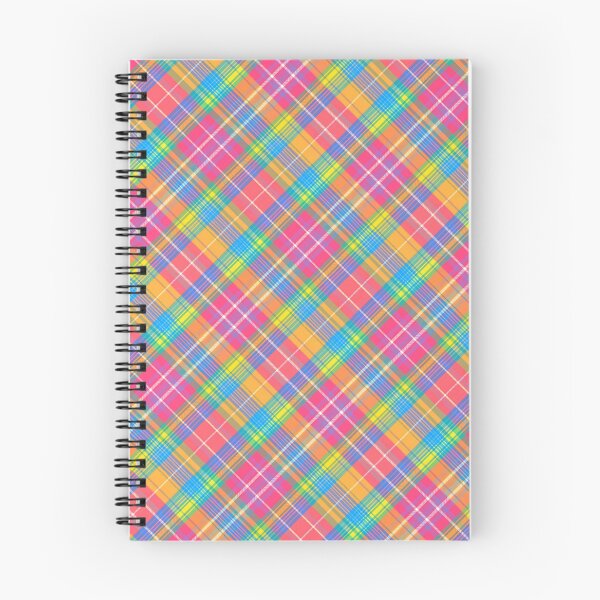 Item preview, Neon Pink, Lime Green, Blue, Orange & Yellow Plaid - diagonal designed and sold by PlatypusDesign.
