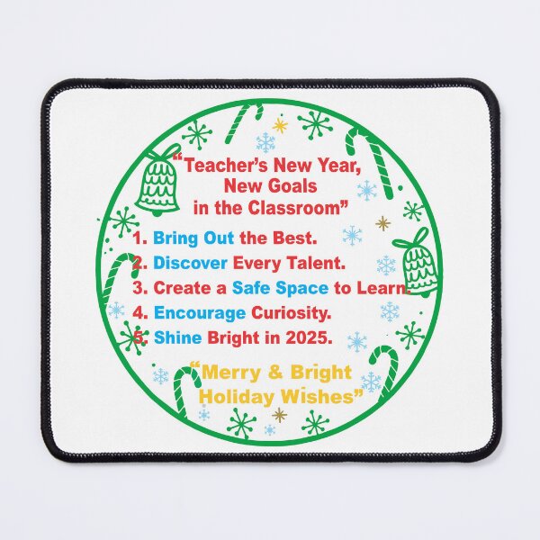 Item preview, Teacher's New Year Goals - Merry & Bright Holiday Wishes. designed and sold by Pansies1.