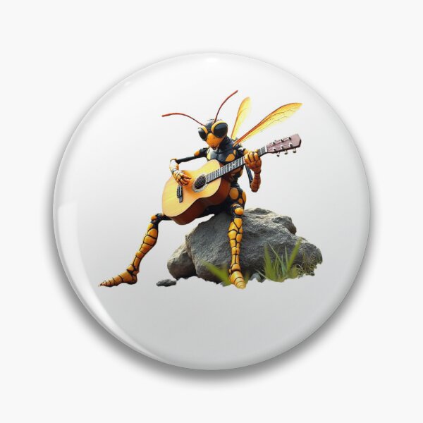 Artikelvorschau, Rockende Wespe mit Gitarre – Einzigartiges Design für Musikliebhaber entworfen und verkauft von Hungry-Murphy.