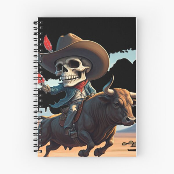 Item preview, Un vaquero espolea a su toro a través del árido paisaje del desierto. designed and sold by oceanisea.