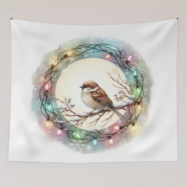 Item preview, Winter Bird with Christmas Lights designed and sold by DesignsbyVelvet.