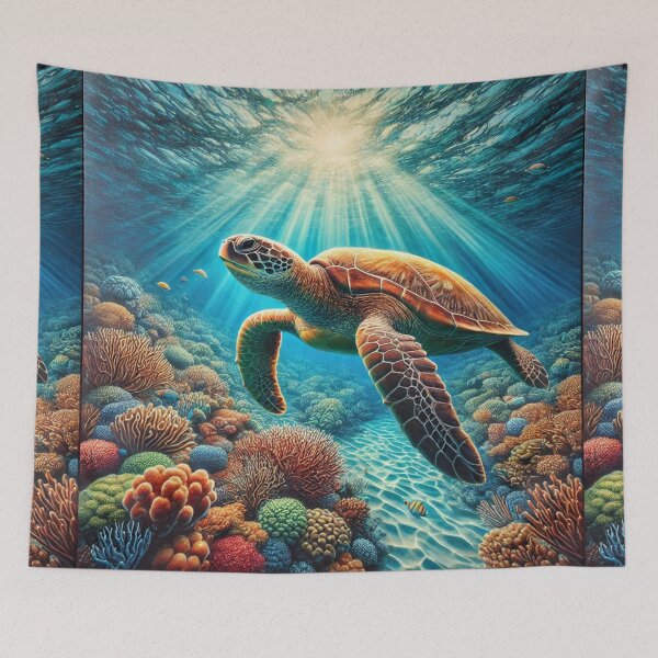 Item preview, Graceful Glide: Sea Turtle in the Coral Reef designed and sold by Meta2Physical.