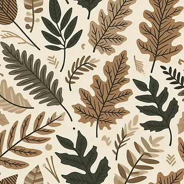 Artwork thumbnail, Earthy Tones Leaf Pattern by RuggedSchemes