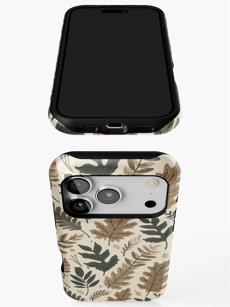 Thumbnail 3 of 4, iPhone Case, Earthy Tones Leaf Pattern  designed and sold by RuggedSchemes.