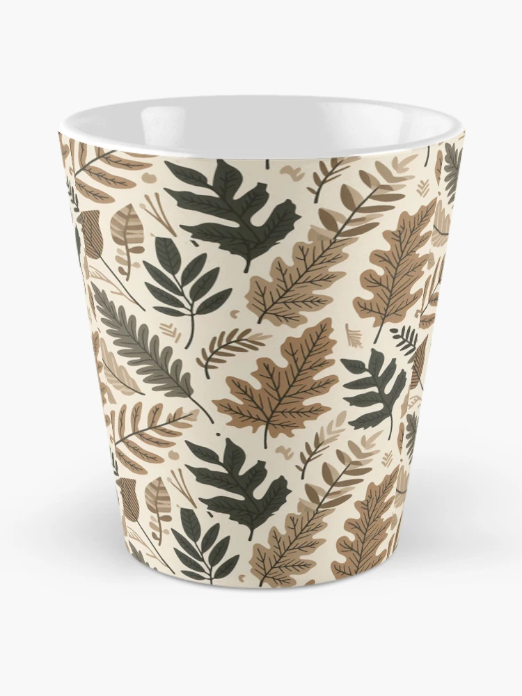 Thumbnail 2 of 4, Coffee Mug, Earthy Tones Leaf Pattern designed and sold by RuggedSchemes.