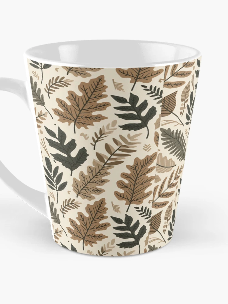 Thumbnail 3 of 4, Coffee Mug, Earthy Tones Leaf Pattern designed and sold by RuggedSchemes.