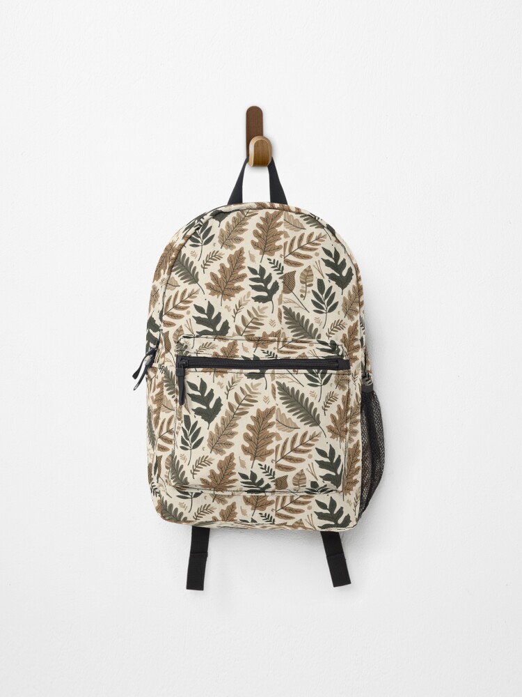 Thumbnail 1 of 3, Backpack, Earthy Tones Leaf Pattern designed and sold by RuggedSchemes.