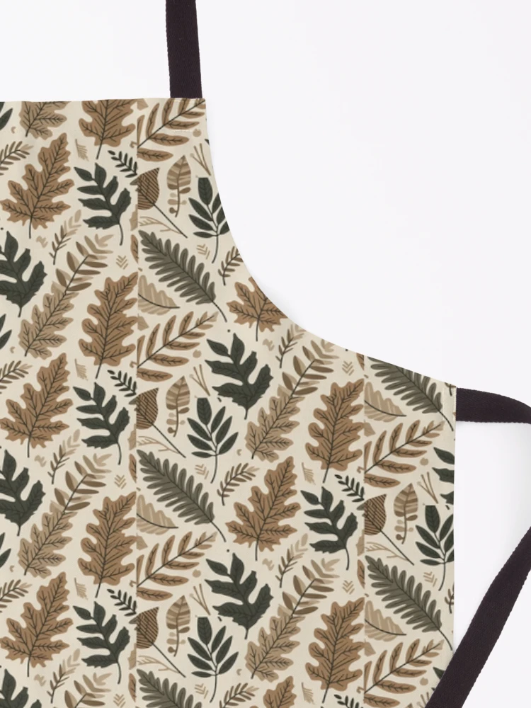 Thumbnail 3 of 6, Apron, Earthy Tones Leaf Pattern designed and sold by RuggedSchemes.