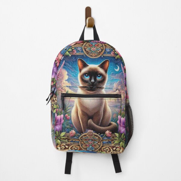 Item preview, Siamese Cat in Beautiful Floral Zen Flower Garden designed and sold by Illuministique.