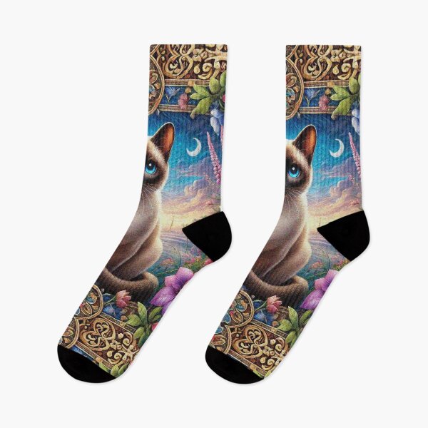 Item preview, Siamese Cat in Beautiful Floral Zen Flower Garden designed and sold by Illuministique.