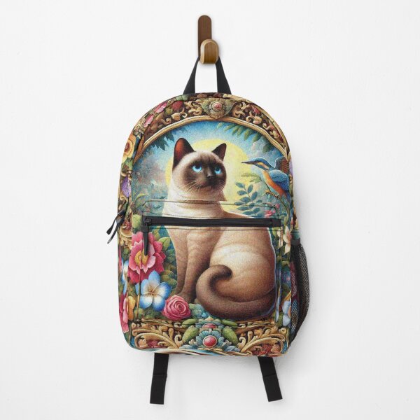 Item preview, Siamese Cat in Beautiful Floral Zen Flower Garden designed and sold by Illuministique.