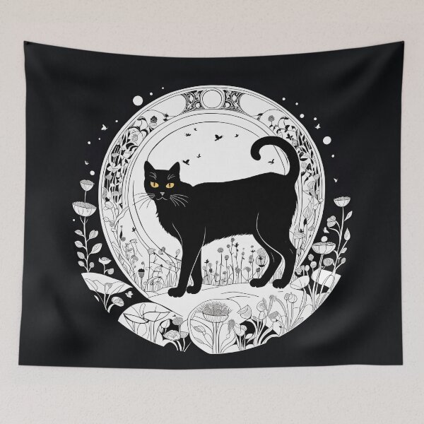 Item preview, Quietude II Black Cat With Golden Eyes designed and sold by Glimmersmith.