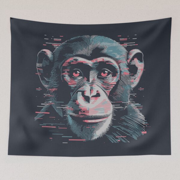 Item preview, Glitch Effect Monkey Illustration designed and sold by RedCaterpillar.