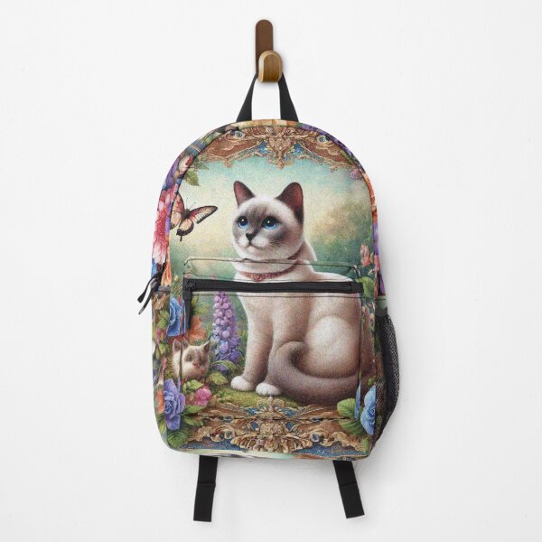 Item preview, Siamese Cat in Beautiful Floral Zen Flower Garden designed and sold by Illuministique.