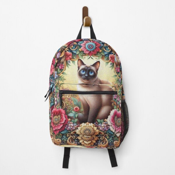 Item preview, Siamese Cat in Beautiful Floral Zen Flower Garden designed and sold by Illuministique.