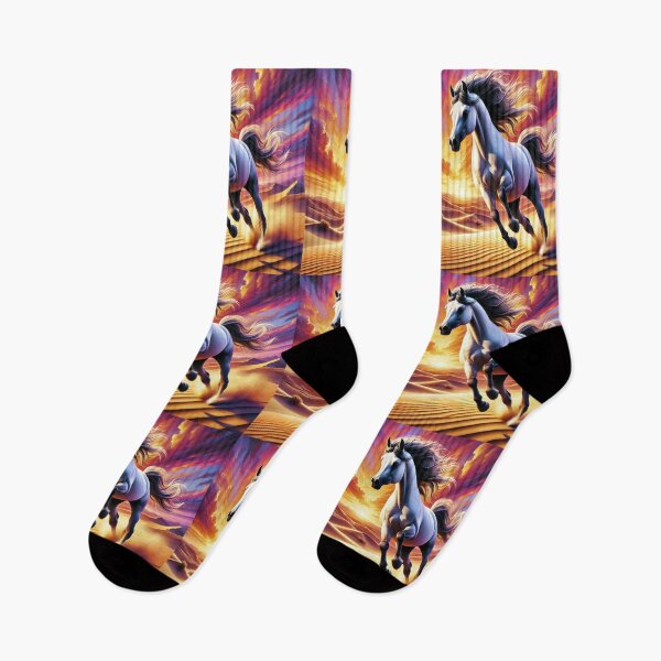 Item preview, Majestic Freedom: Wild Horse in a Desert Sunset designed and sold by Meta2Physical.