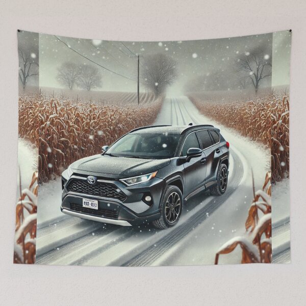 Item preview, Winter Drive Through Indiana's Snowy Cornfields designed and sold by Meta2Physical.