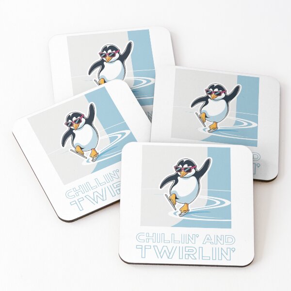 Item preview, Chillin' and Twirlin' ice skating penguin designed and sold by SparkMartet.