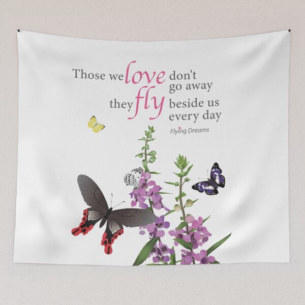 Item preview, Those We Love Fly Beside Us - Butterfly Tribute Poster designed and sold by FlyingDreamsArt.