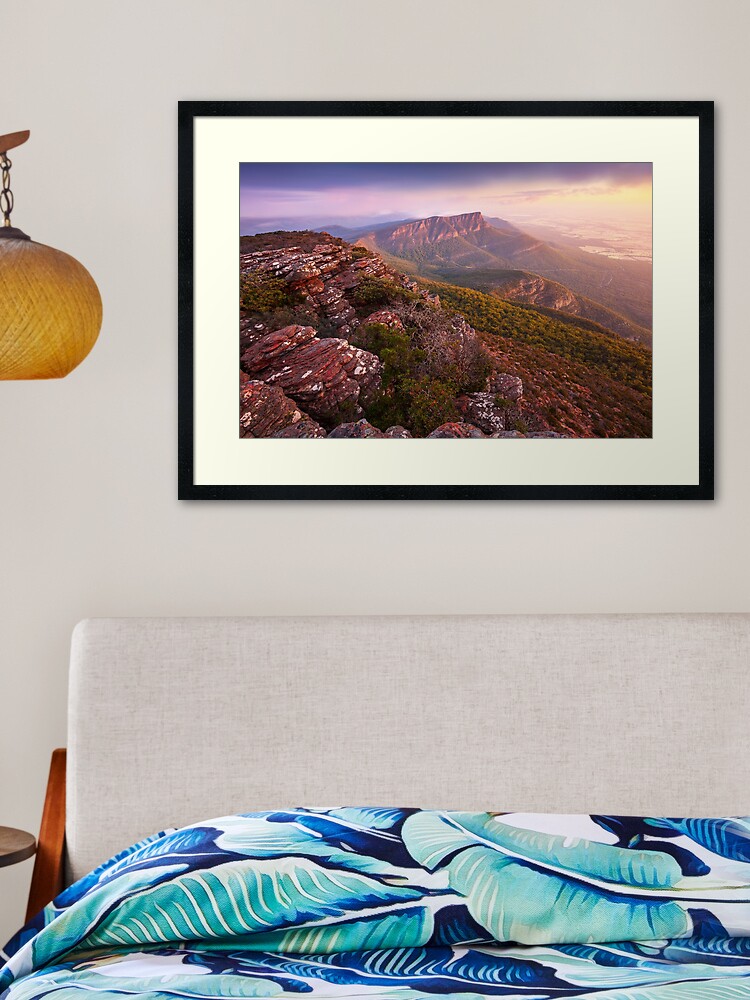 Thumbnail 2 of 7, Framed Art Print, Redmans Bluff from Mt William, Grampians, Australia designed and sold by Chockstone.