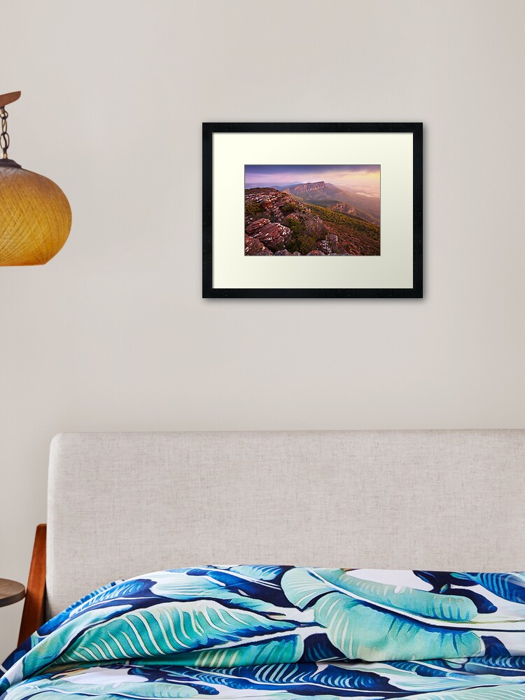 Thumbnail 2 of 7, Framed Art Print, Redmans Bluff from Mt William, Grampians, Australia designed and sold by Chockstone.