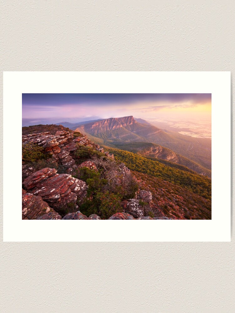 Thumbnail 1 of 3, Art Print, Redmans Bluff from Mt William, Grampians, Australia designed and sold by Chockstone.