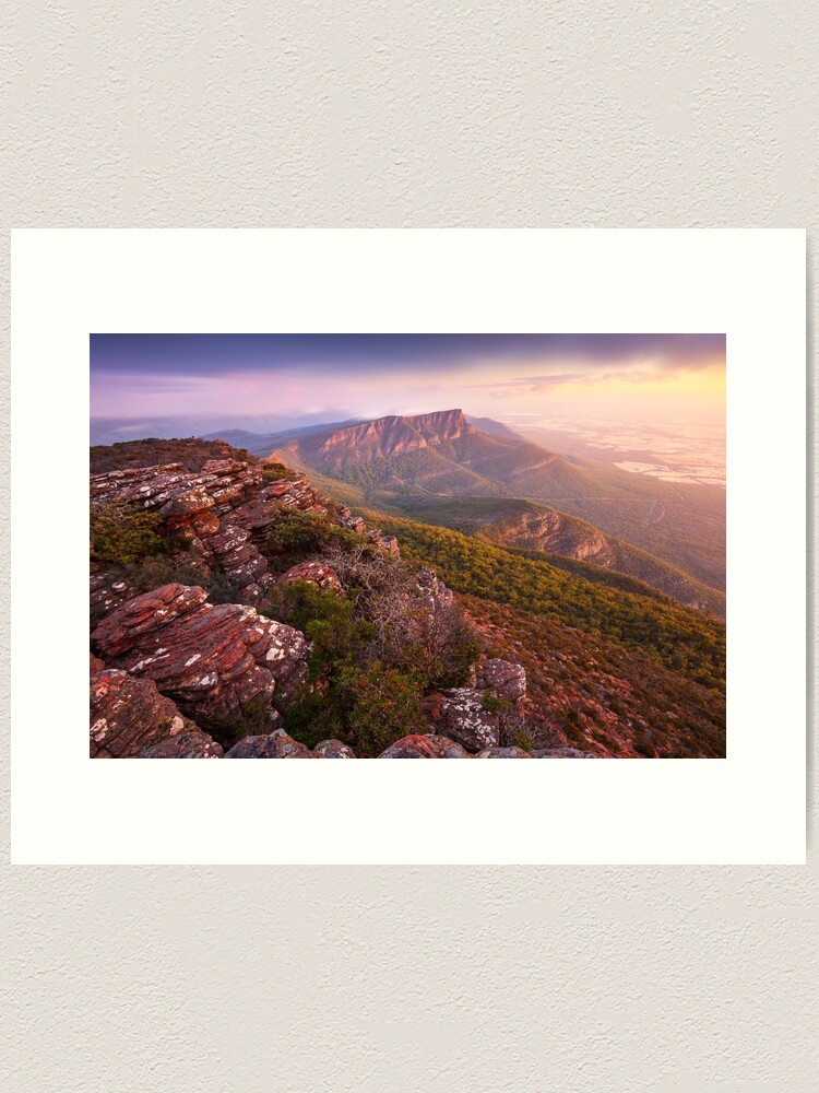 Thumbnail 1 of 3, Art Print, Redmans Bluff from Mt William, Grampians, Australia designed and sold by Chockstone.