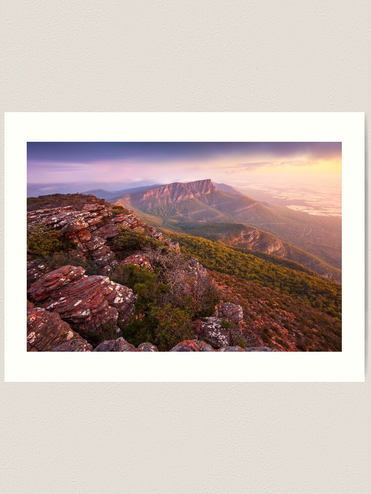 Thumbnail 1 of 3, Art Print, Redmans Bluff from Mt William, Grampians, Australia designed and sold by Chockstone.
