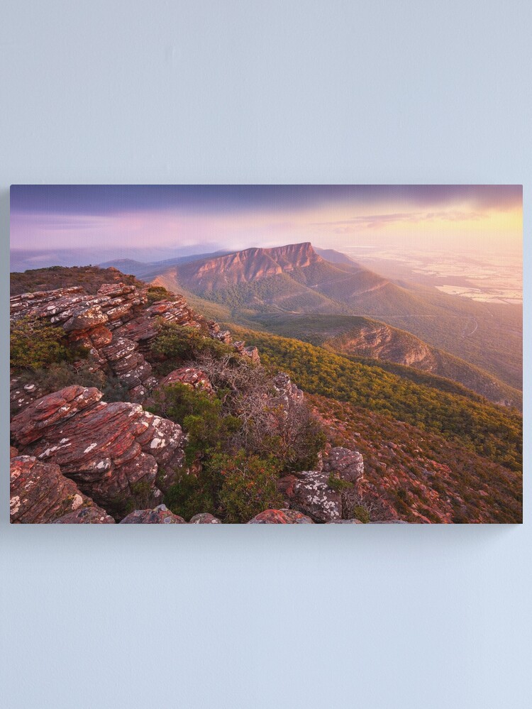 Thumbnail 1 of 3, Canvas Print, Redmans Bluff from Mt William, Grampians, Australia designed and sold by Chockstone.
