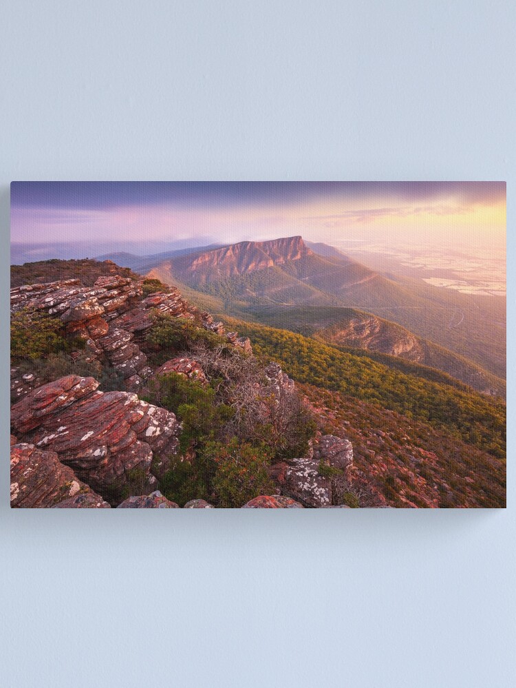 Thumbnail 1 of 3, Canvas Print, Redmans Bluff from Mt William, Grampians, Australia designed and sold by Chockstone.