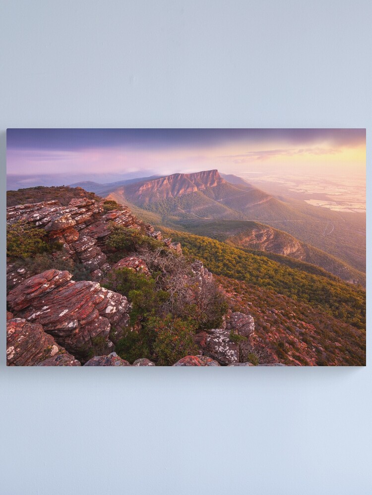 Thumbnail 1 of 3, Canvas Print, Redmans Bluff from Mt William, Grampians, Australia designed and sold by Chockstone.