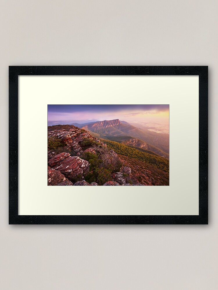 Thumbnail 1 of 7, Framed Art Print, Redmans Bluff from Mt William, Grampians, Australia designed and sold by Chockstone.