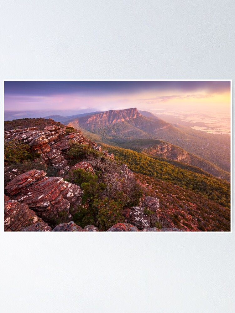 Thumbnail 1 of 3, Poster, Redmans Bluff from Mt William, Grampians, Australia designed and sold by Chockstone.