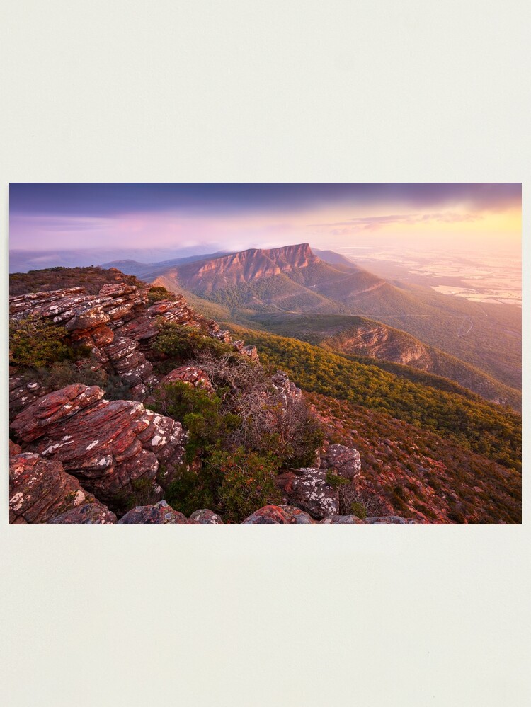 Thumbnail 1 of 3, Photographic Print, Redmans Bluff from Mt William, Grampians, Australia designed and sold by Chockstone.