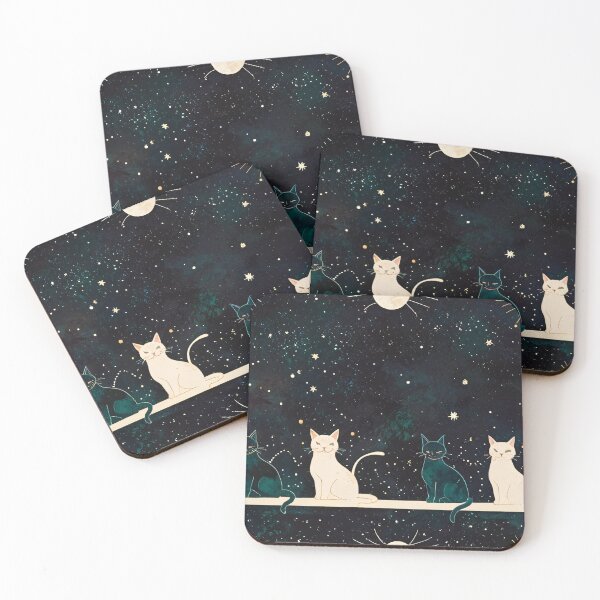 Item preview, Cats in night sky designed and sold by KiraChie.