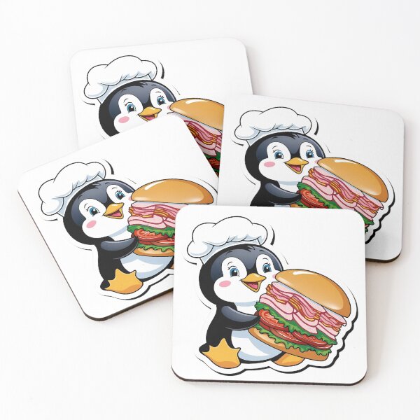 Item preview, Penguin Eating Club Sandwich | Sandwich | Gobble Gala  designed and sold by Kids GobbleGala.