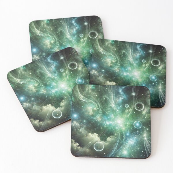 Item preview, Green Cosmic Nebula | Mystical Galactic Scene designed and sold by RealmBeastsAI.