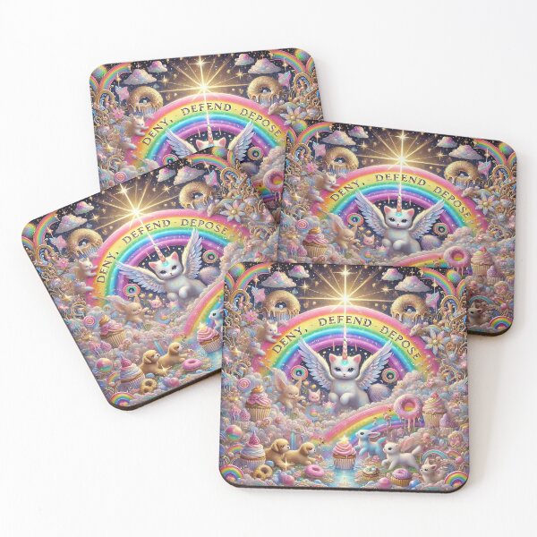 Item preview, Deny Defend Depose Ciute Unicorn Kitten Rainbow Cupcakes designed and sold by brehto.
